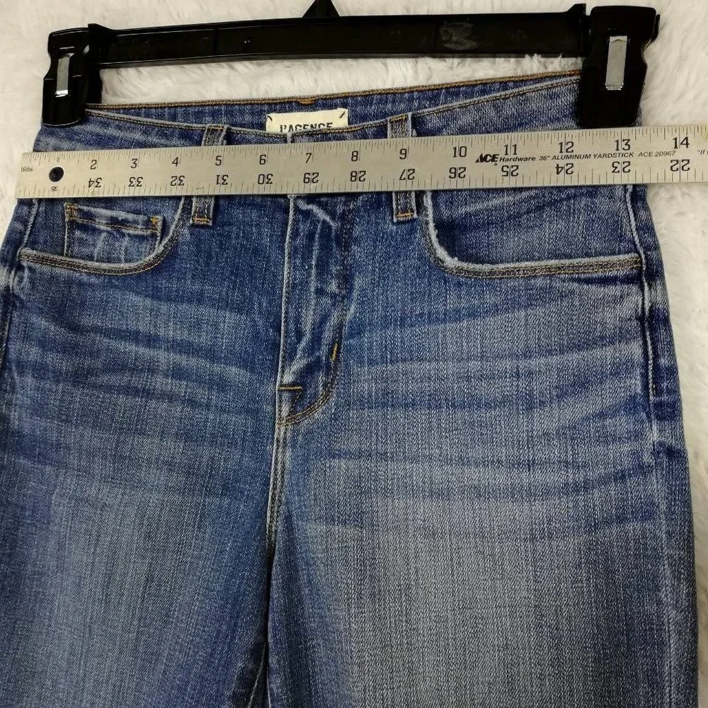 Lagence Womens Jeans Kaia Classic Straight Leg Blue Distressed Stone Wash 25 New
